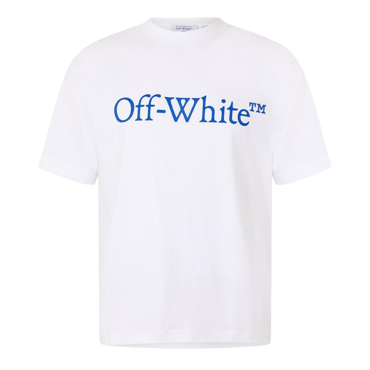 White-True Blue - Front - Off White Unisex Adult Striped Cotton Regular T-Shirt
