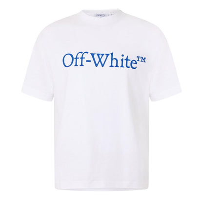 White-True Blue - Front - Off White Unisex Adult Striped Cotton Regular T-Shirt