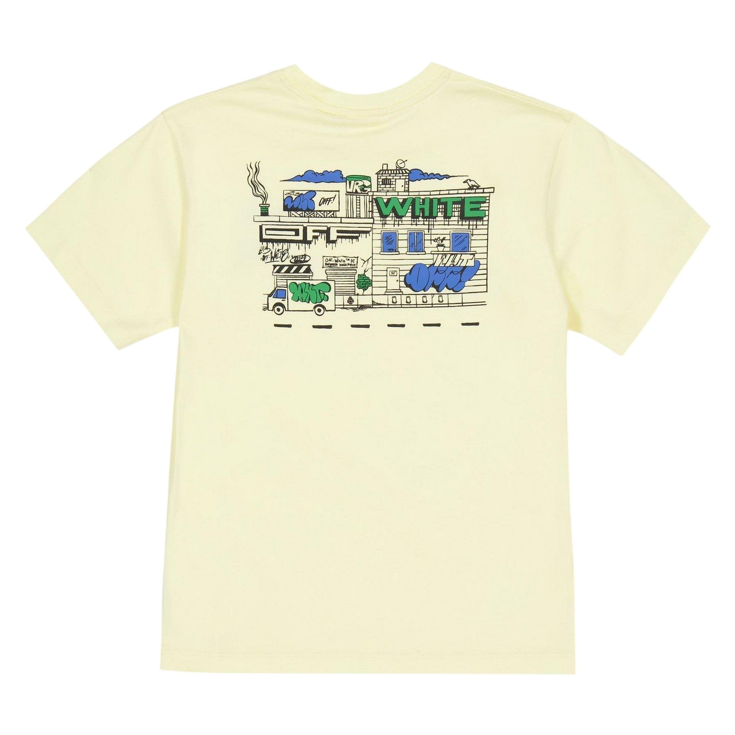 Lemon - Back - Off White Childrens-Kids Graffiti Cotton Regular T-Shirt