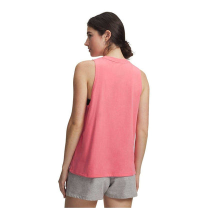 Pink-White - Back - Under Armour Womens-Ladies Rival Racerback Tank Top