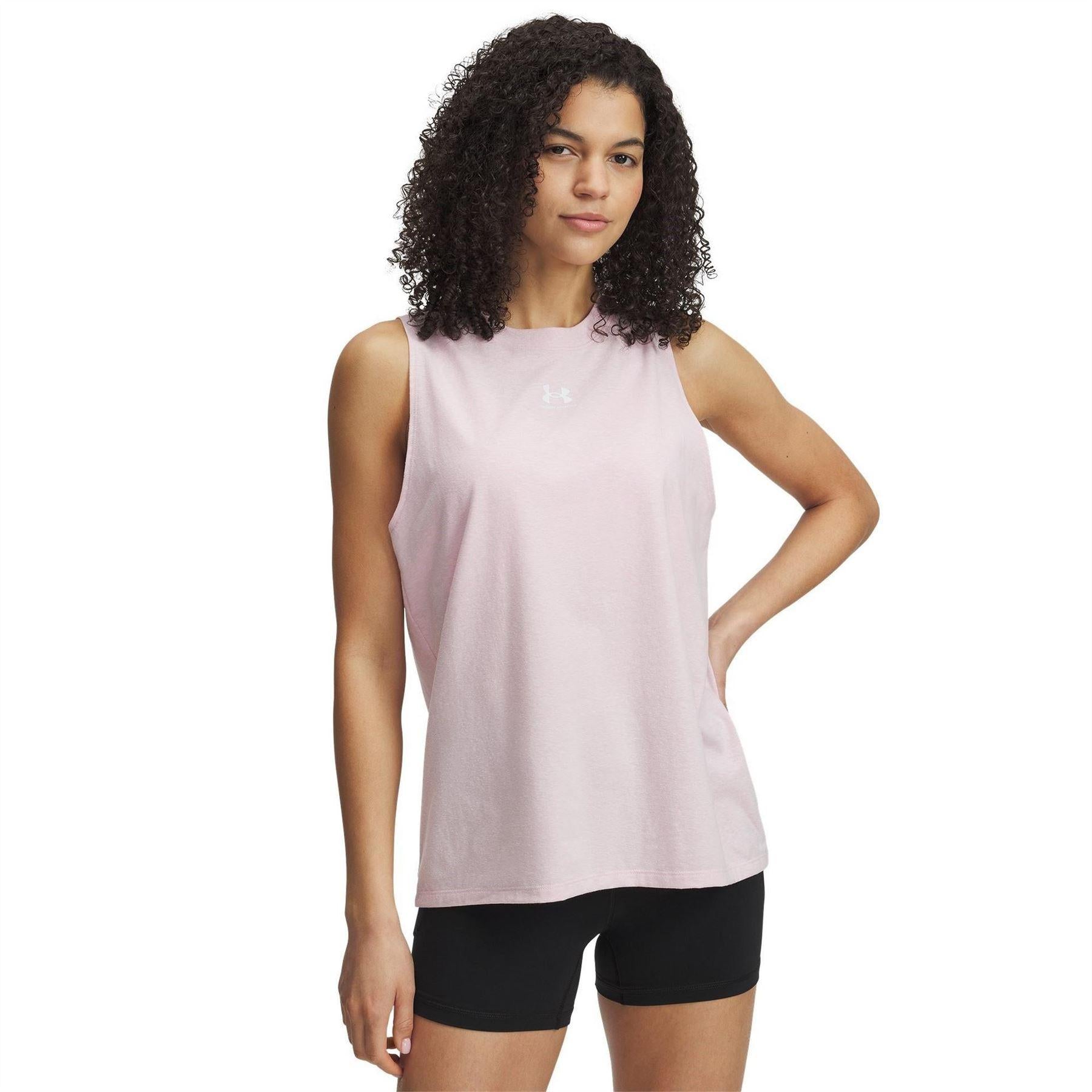 Light Pink - Front - Under Armour Womens-Ladies Rival Racerback Tank Top