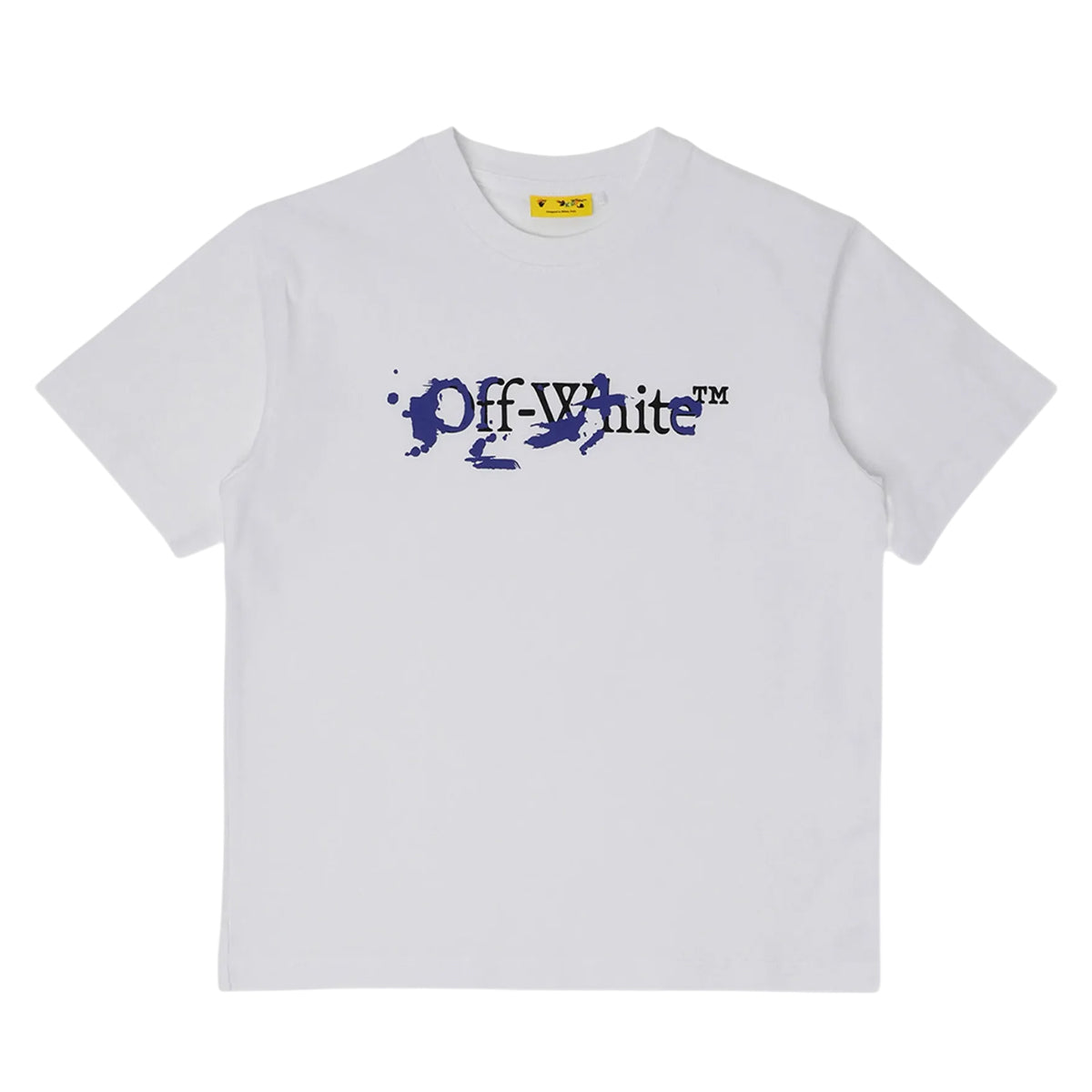 White - Front - Off White Childrens-Kids Paint Splatter Cotton Short-Sleeved T-Shirt