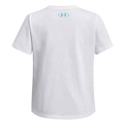 White - Back - Under Armour Girls Bubble Text Regular Short-Sleeved T-Shirt