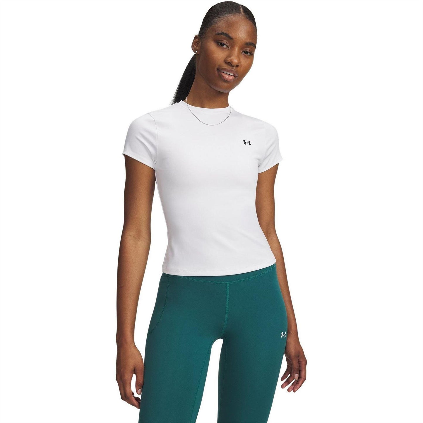 White - Front - Under Armour Womens-Ladies Motion EMEA Gym Top
