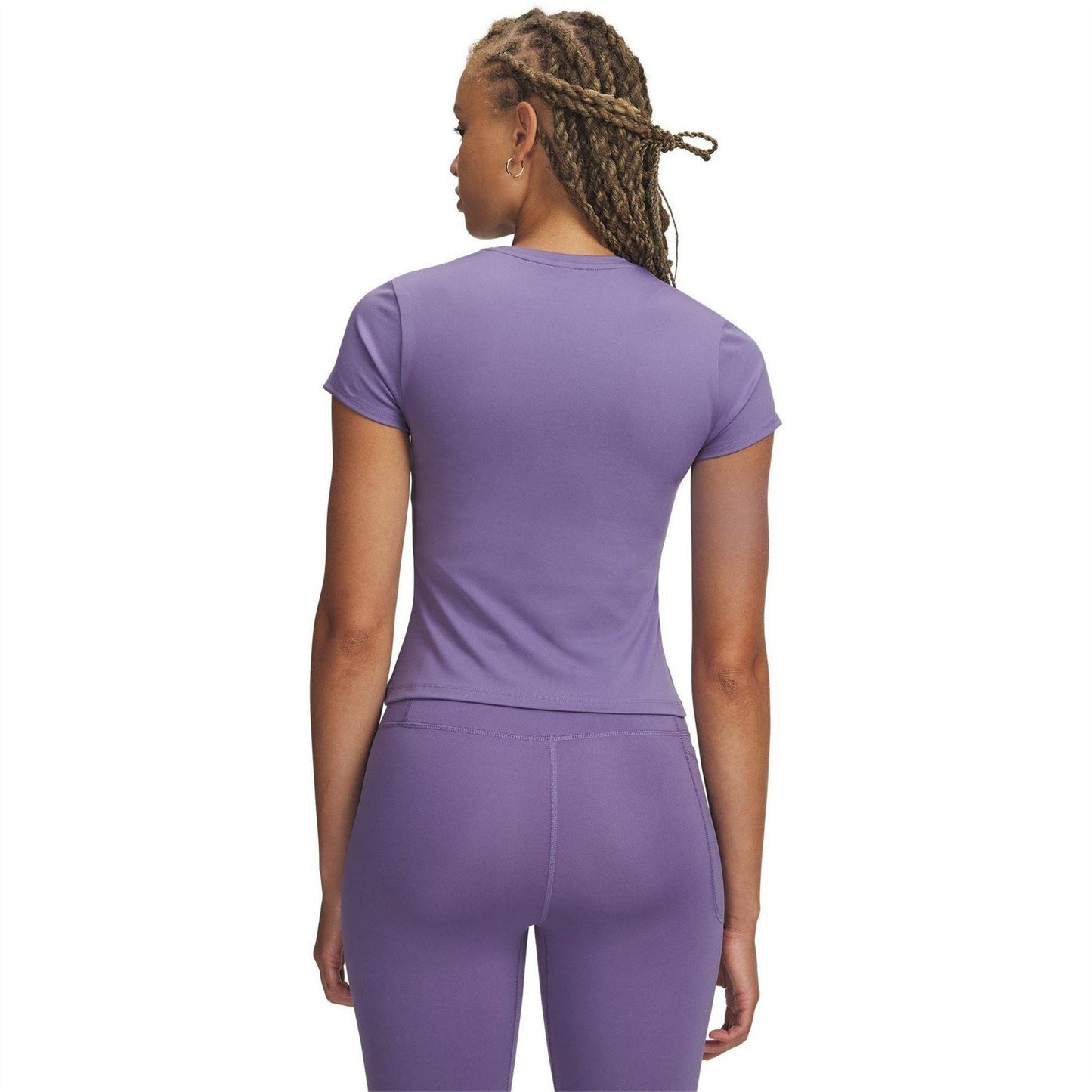 Purple-White - Back - Under Armour Womens-Ladies Motion EMEA Gym Top