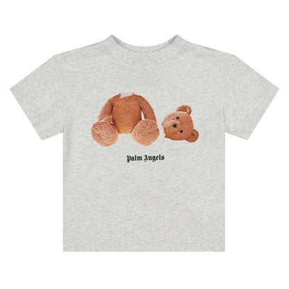 Grey Marl Marl - Front - Palm Angels Childrens-Kids Bear Regular T-Shirt