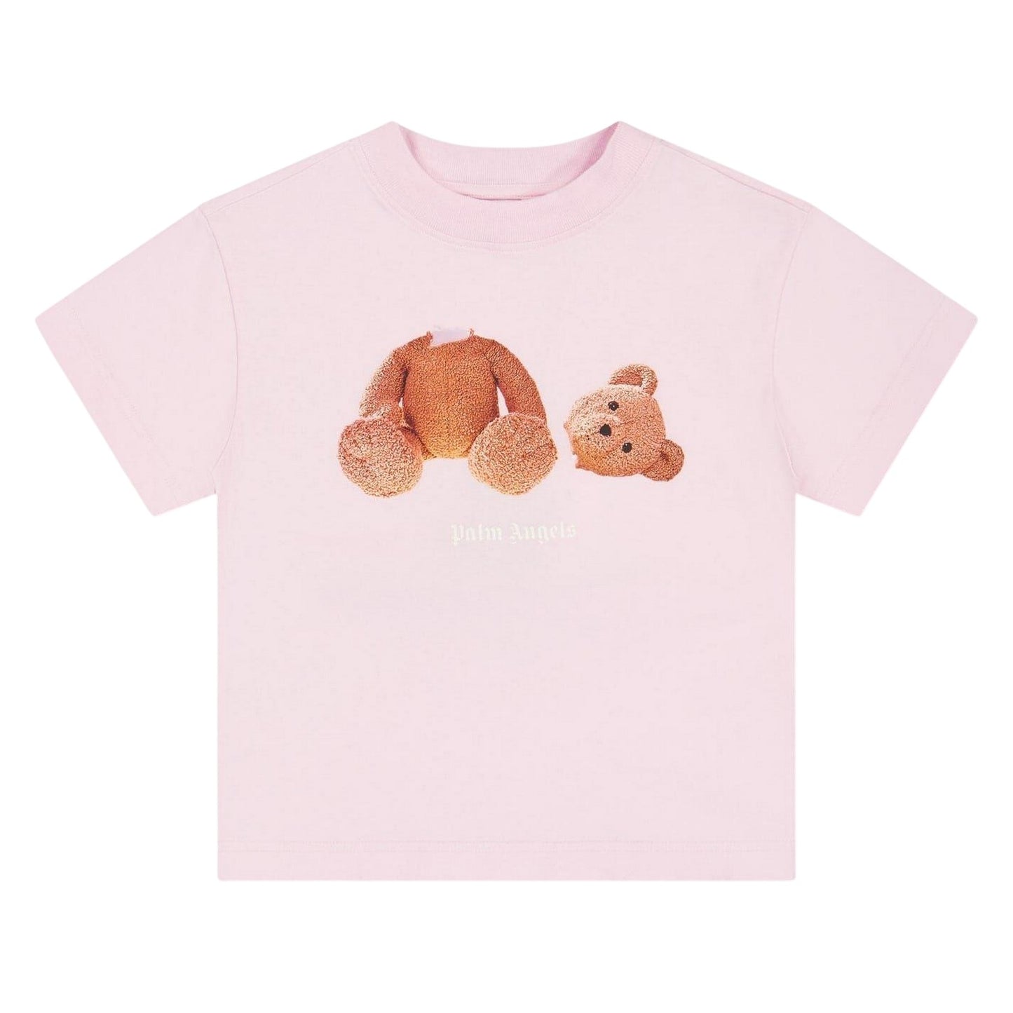 Pink - Front - Palm Angels Childrens-Kids Bear Regular T-Shirt