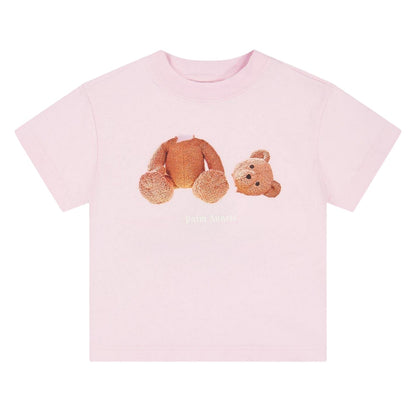 Pink - Front - Palm Angels Childrens-Kids Bear Regular T-Shirt