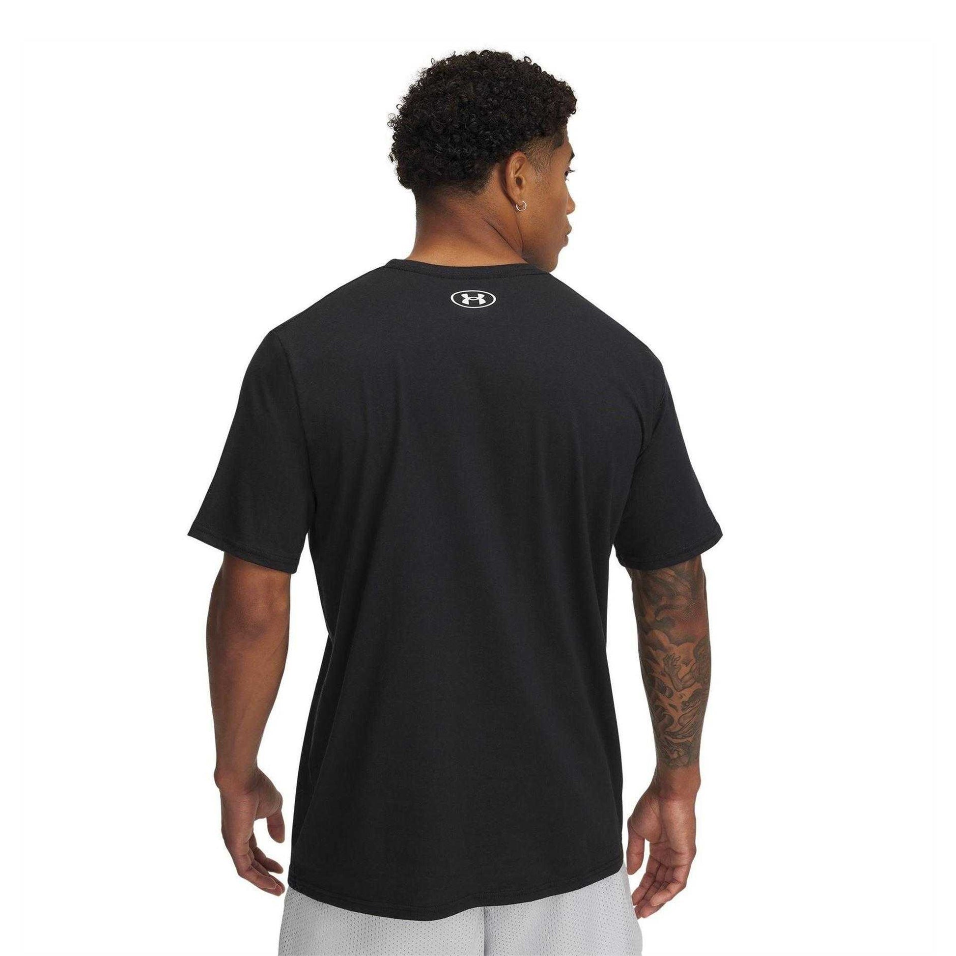 Black-Green - Back - Under Armour Mens Camo Polycotton T-Shirt
