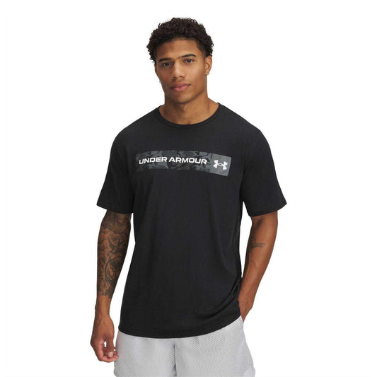 Black-Green - Front - Under Armour Mens Camo Polycotton T-Shirt