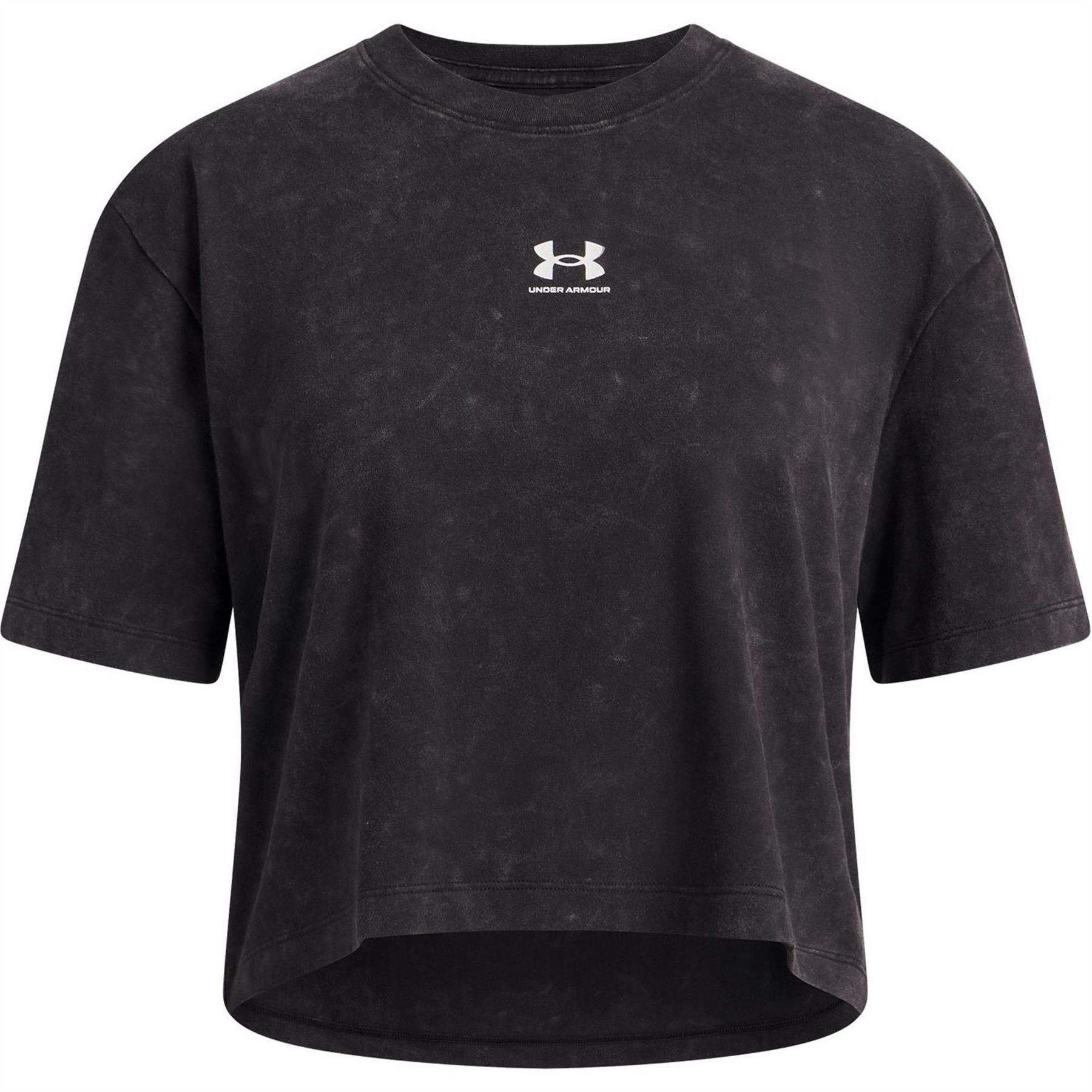 Black-White - Front - Under Armour Childrens-Kids Rival Relaxed Fit T-Shirt