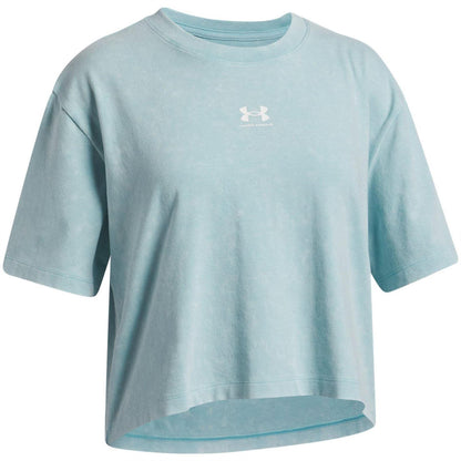 Blue Haze-White - Side - Under Armour Childrens-Kids Rival Relaxed Fit T-Shirt