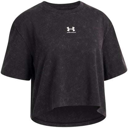 Black-White - Side - Under Armour Childrens-Kids Rival Relaxed Fit T-Shirt