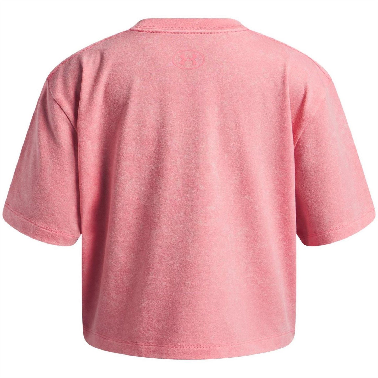 Pink-White - Back - Under Armour Childrens-Kids Rival Relaxed Fit T-Shirt