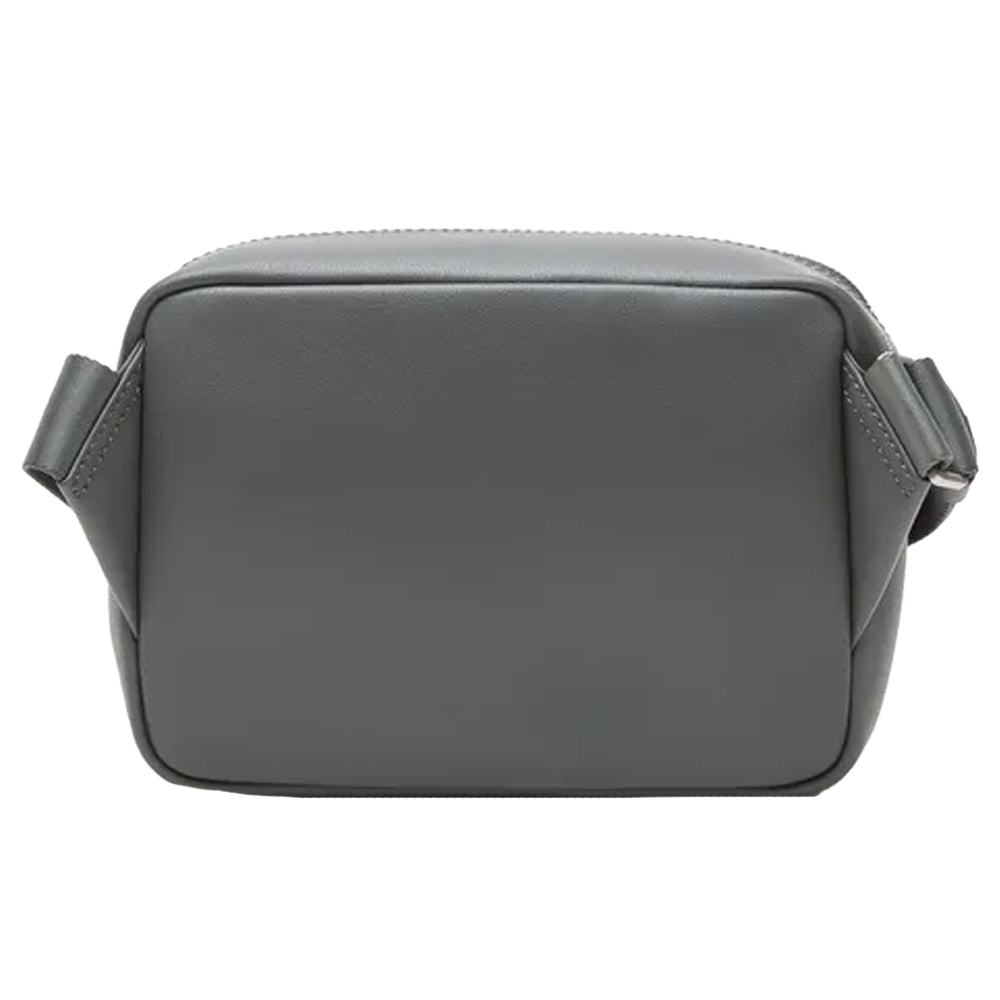 Grey - Back - Lacoste Pactice Contrast Detail Cowhide Leather Reporter Bag