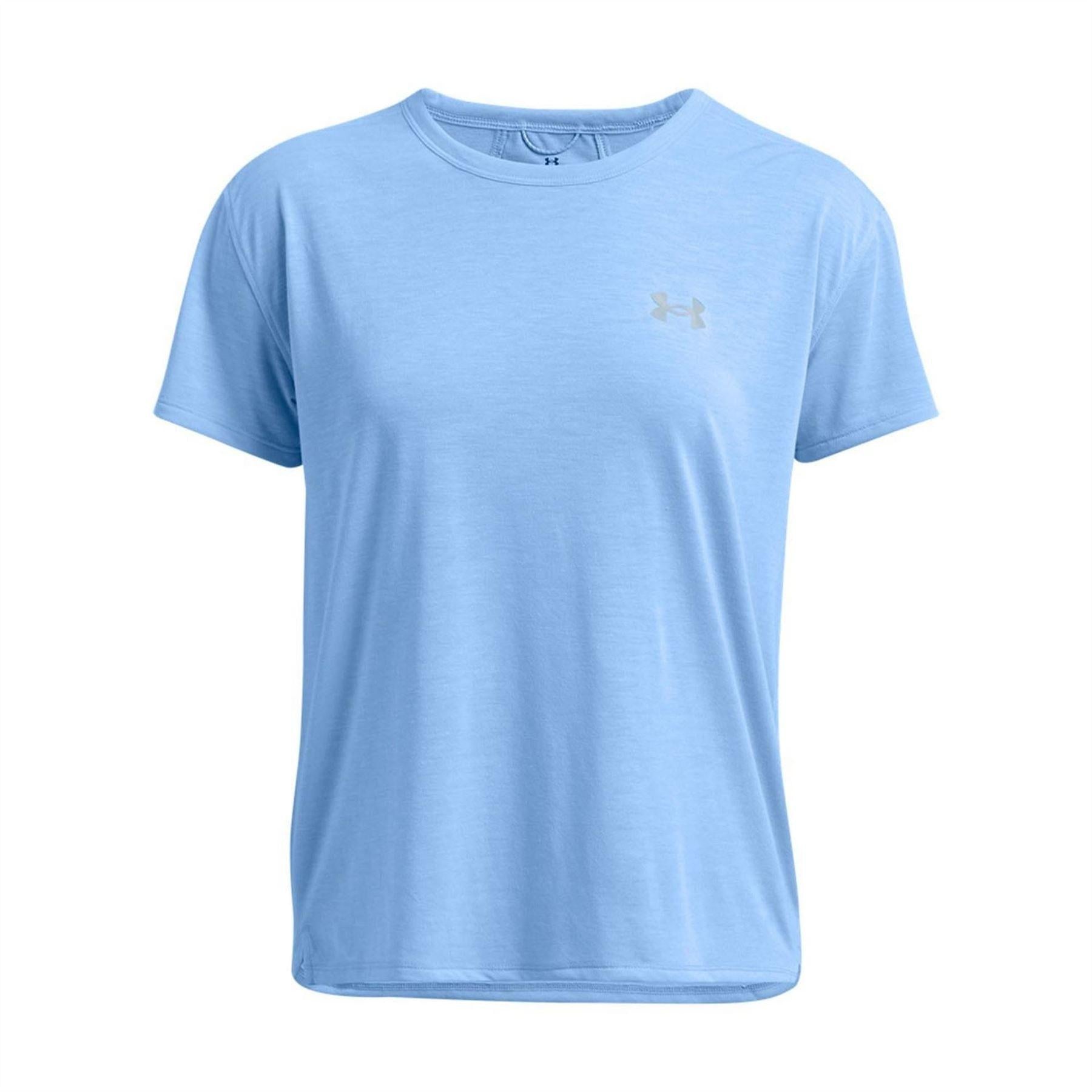 Blue - Side - Under Armour Womens-Ladies Launch T-Shirt