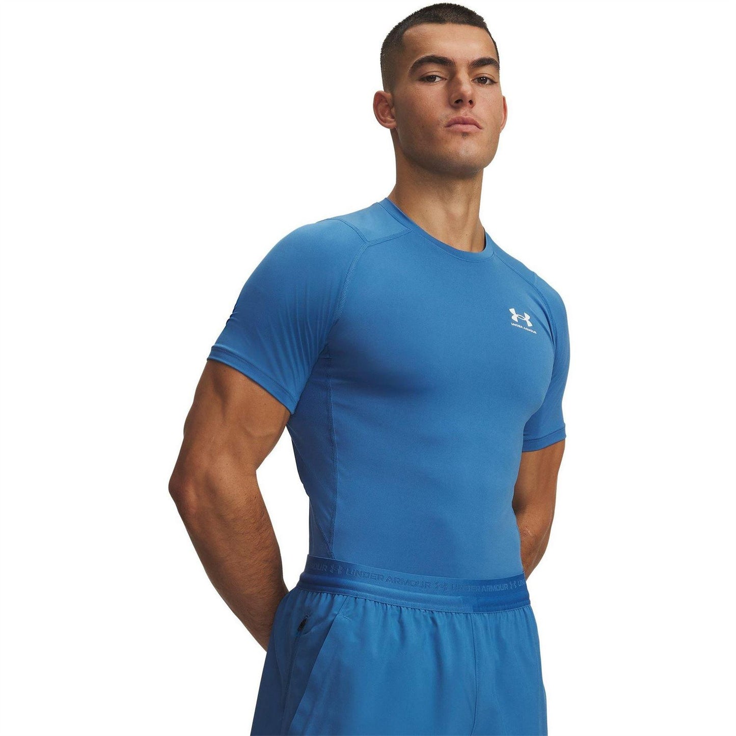 Blue-White - Front - Under Armour Mens HeatGear Training T-Shirt