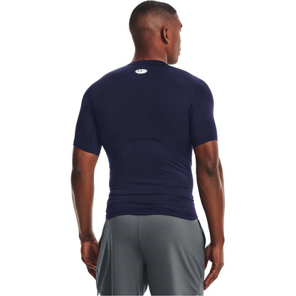 Navy-White - Side - Under Armour Mens HeatGear Training T-Shirt