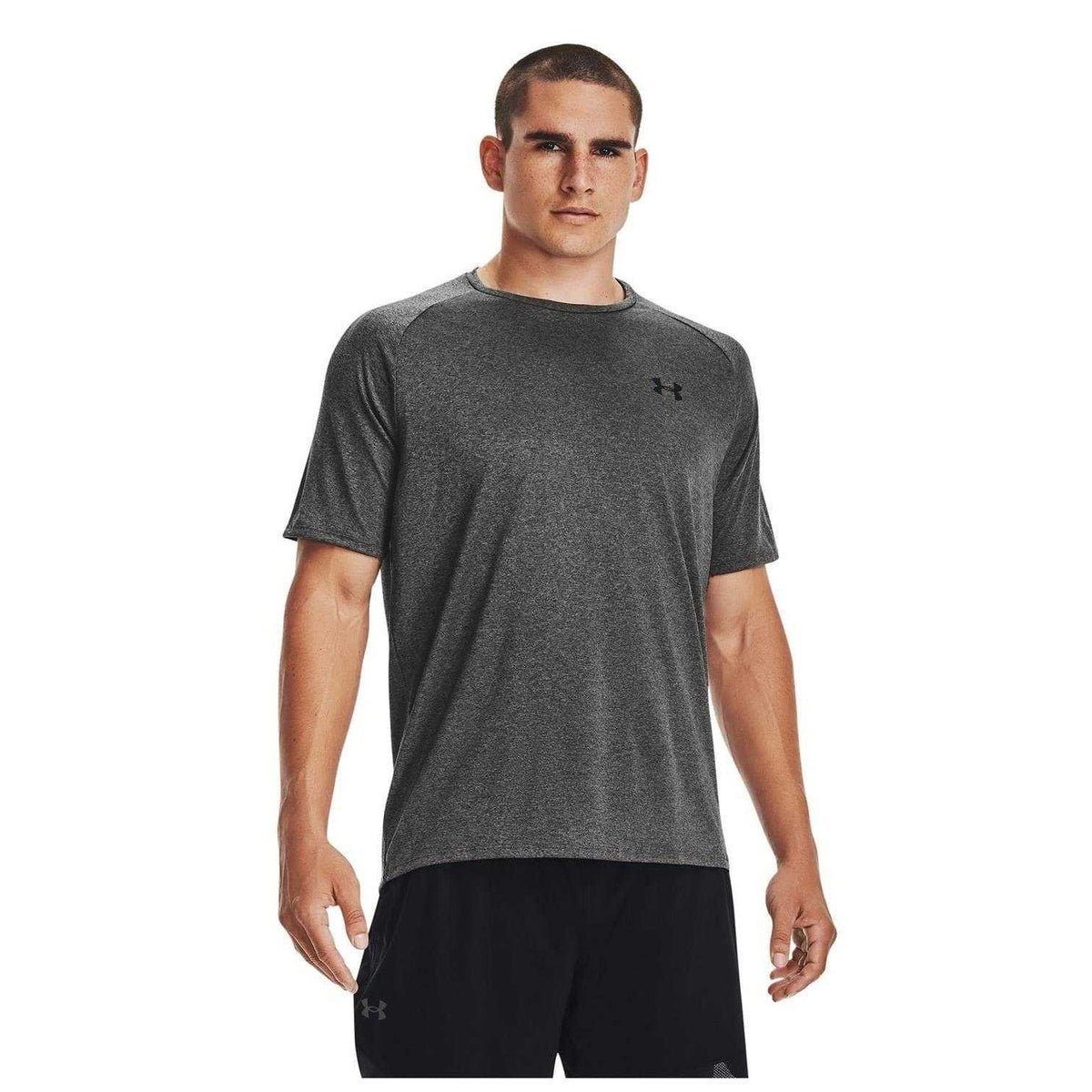 Carbon Heather - Side - Under Armour Mens Tech 2.0 T-Shirt