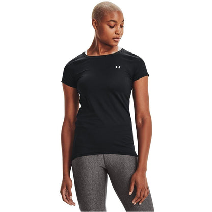 Black - Back - Under Armour Womens-Ladies Performance HeatGear Short-Sleeved Training T-Shirt