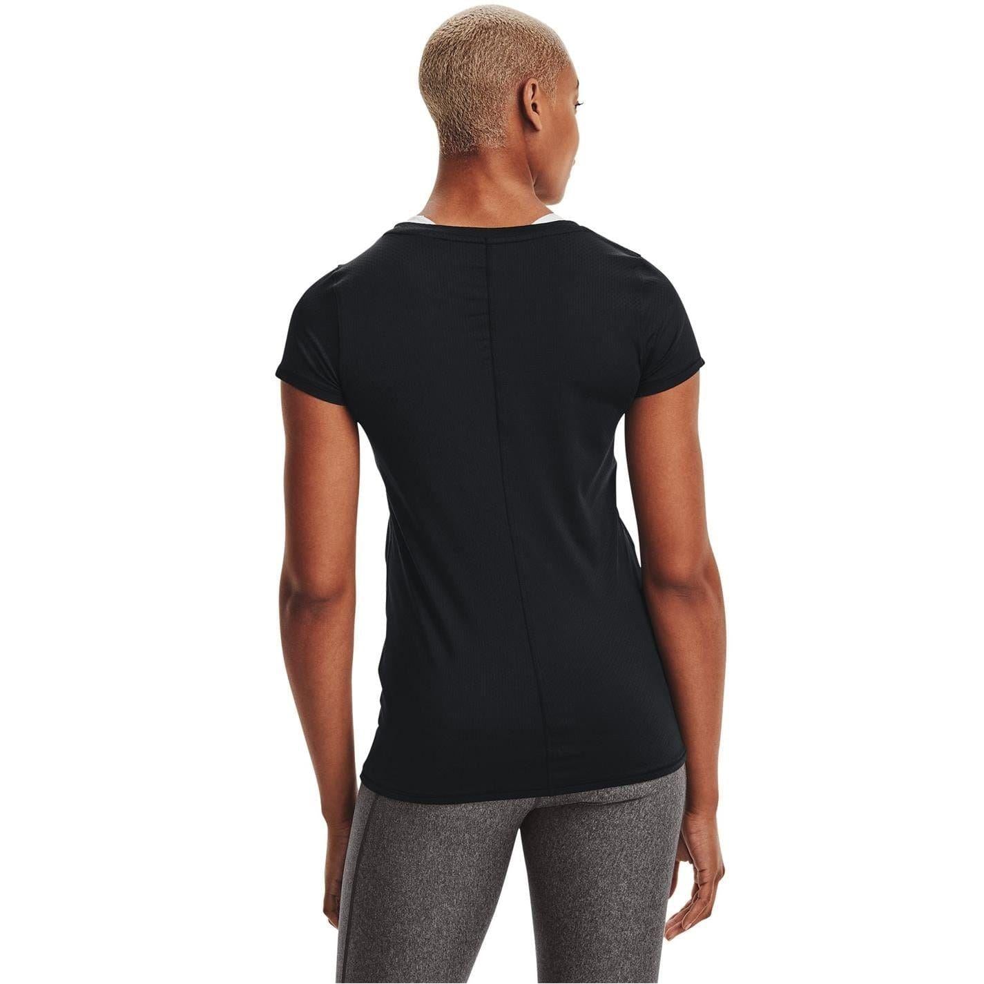 Black - Side - Under Armour Womens-Ladies Performance HeatGear Short-Sleeved Training T-Shirt