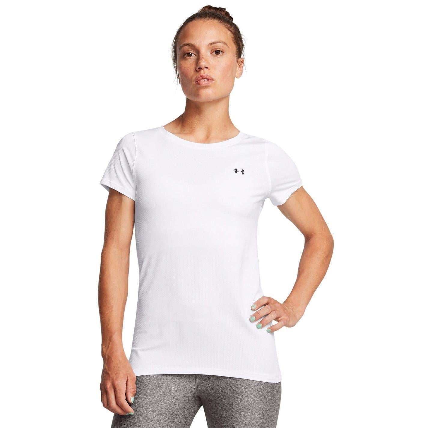 White - Back - Under Armour Womens-Ladies Performance HeatGear Short-Sleeved Training T-Shirt