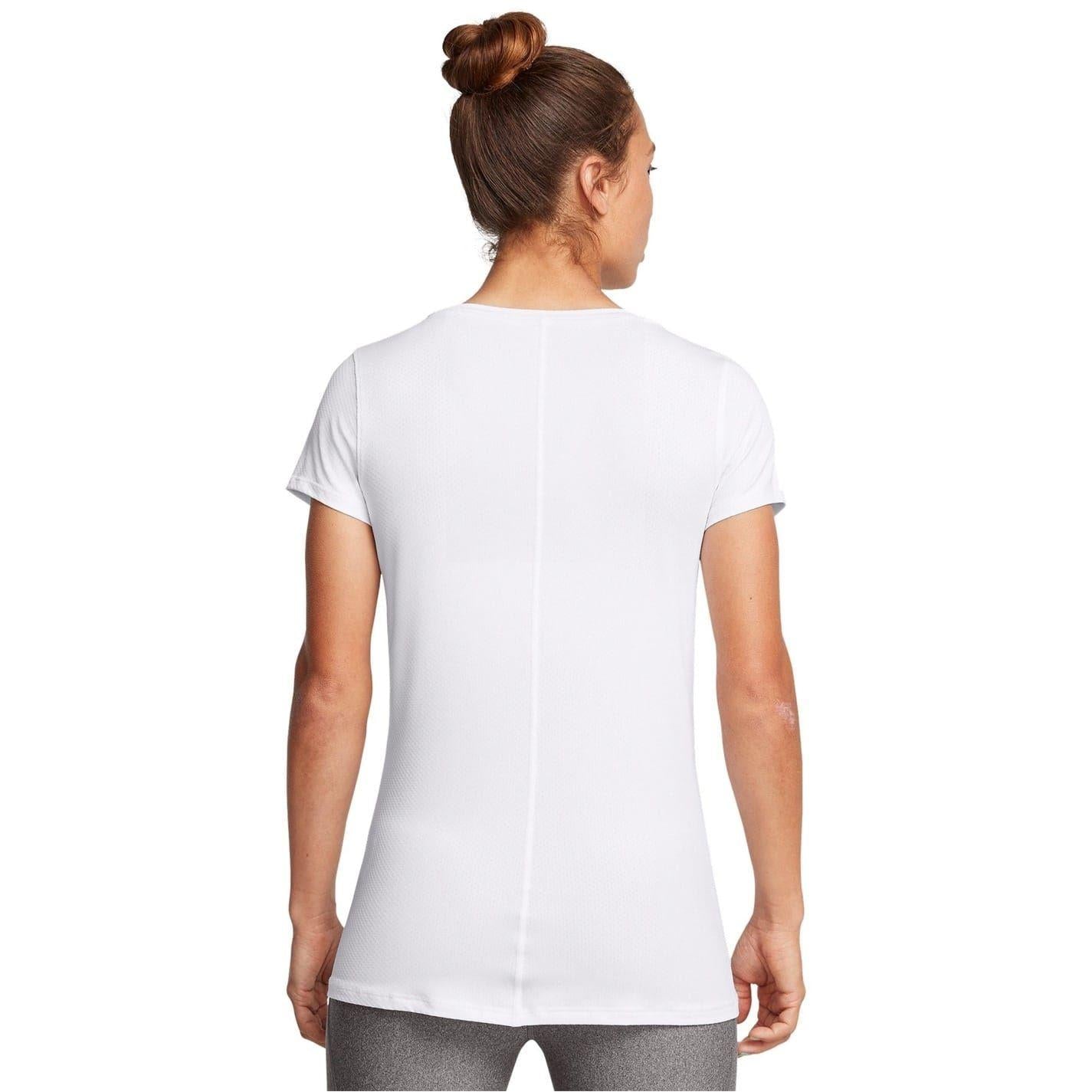 White - Side - Under Armour Womens-Ladies Performance HeatGear Short-Sleeved Training T-Shirt