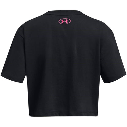 Black - Back - Under Armour Childrens-Kids Project Rock Flames T-Shirt