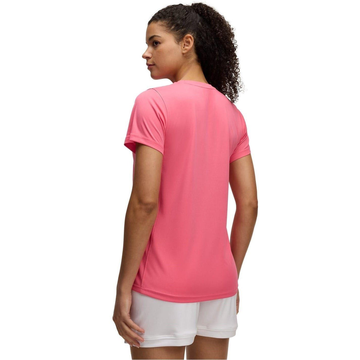 Pink-White - Back - Under Armour Womens-Ladies Challenger Training T-Shirt