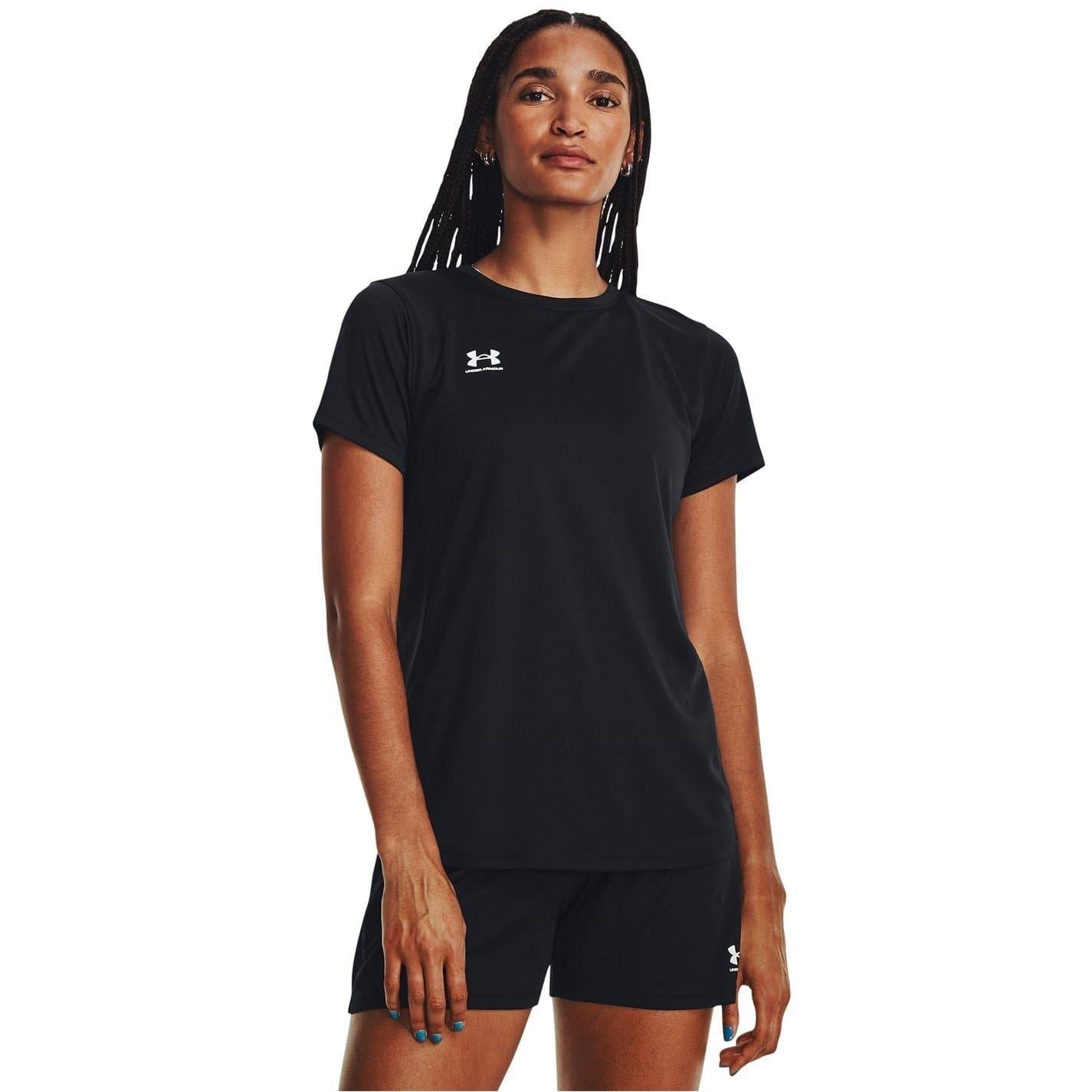 Black-White - Back - Under Armour Womens-Ladies Challenger Training T-Shirt