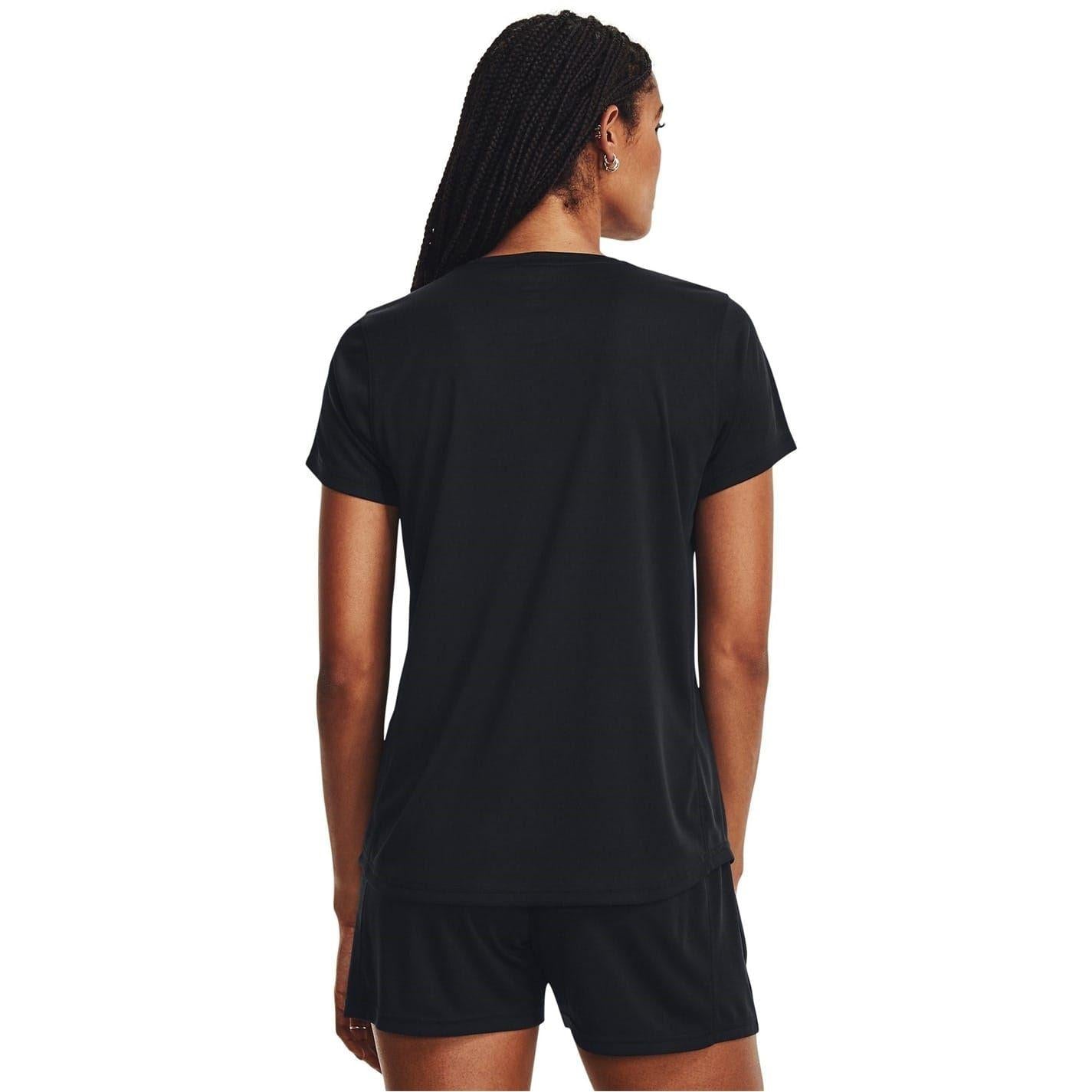 Black-White - Side - Under Armour Womens-Ladies Challenger Training T-Shirt