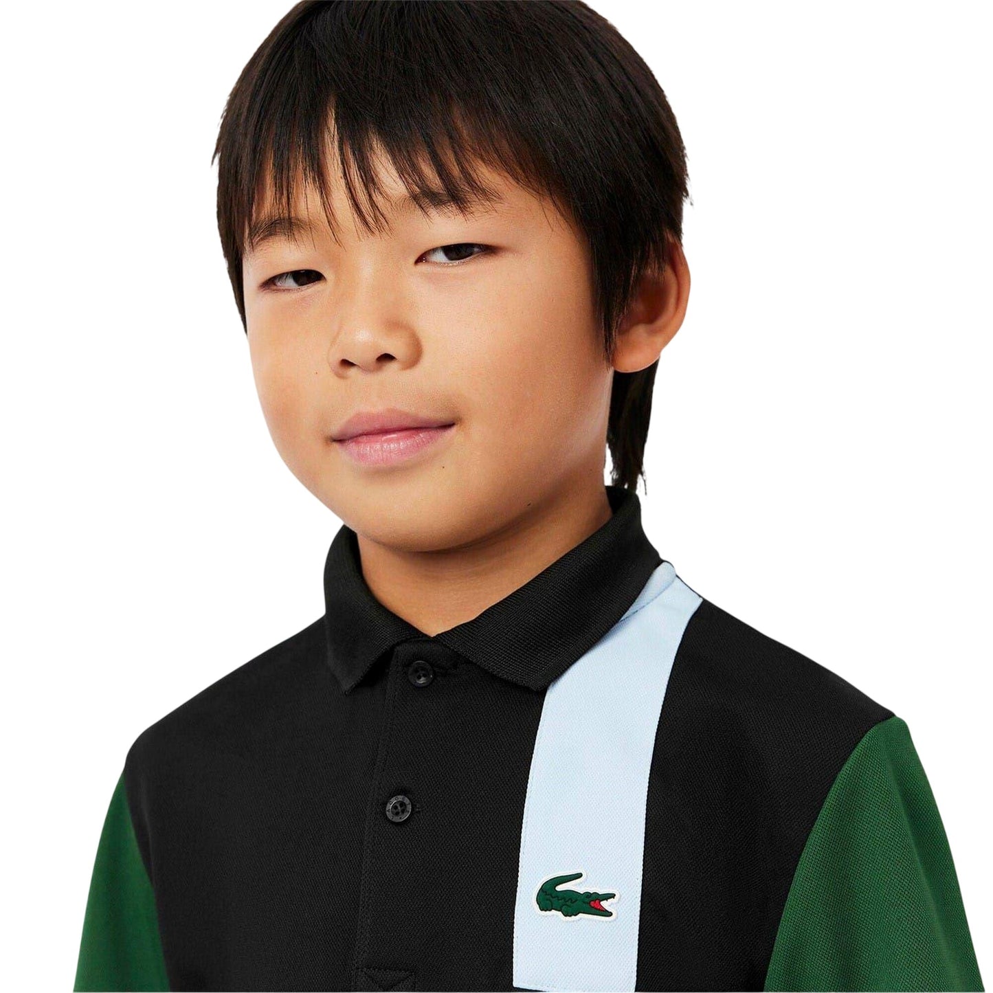 Black - Back - Lacoste Boys Lettering Regular Polo Shirt