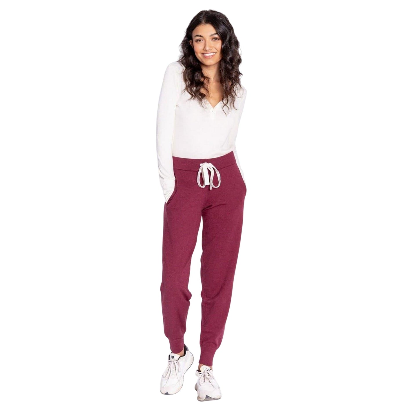 Bordeaux - Back - PJ Salvage Womens-Ladies High Waist Joggers