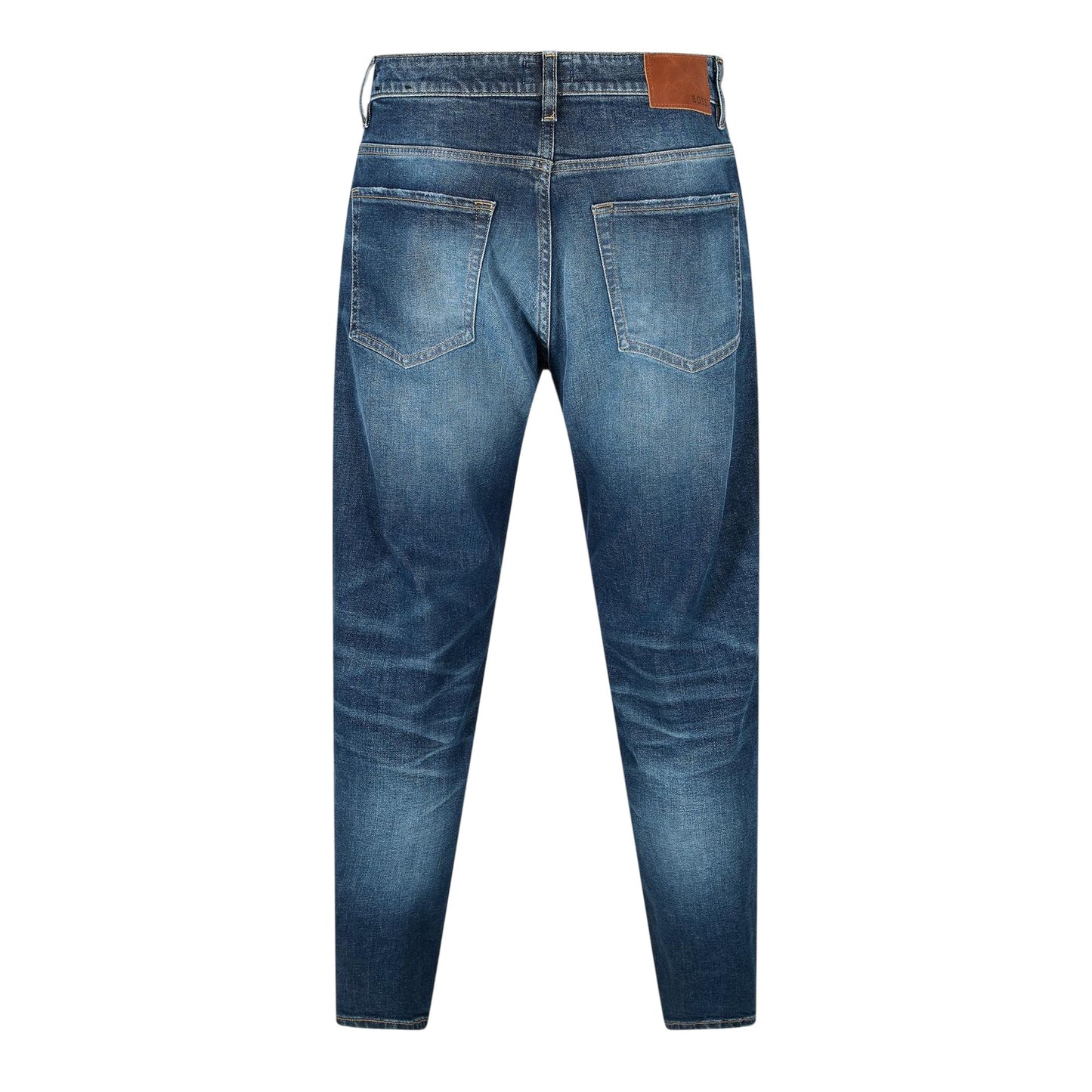 Medium Blue - Back - Boss Mens Denim Mid Rise Slim Jeans