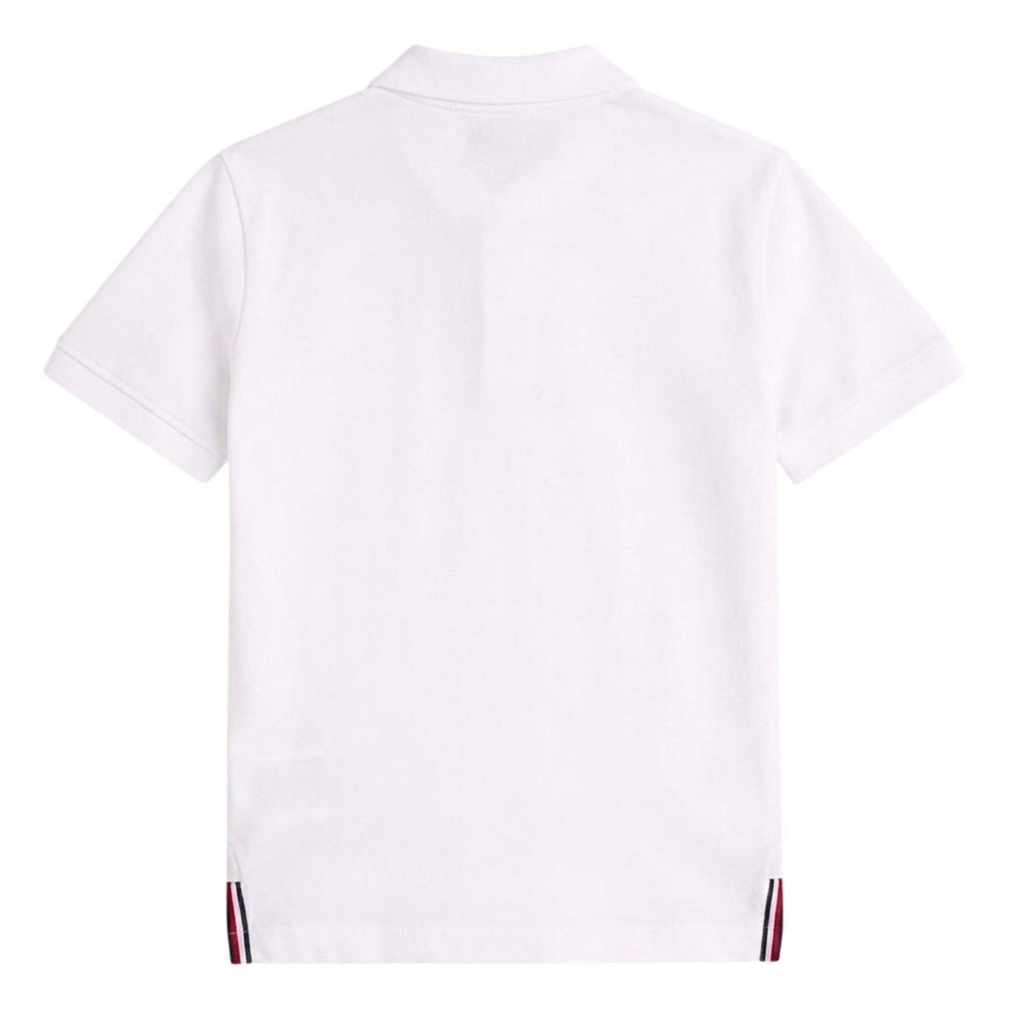 White - Back - Tommy Hilfiger Childrens-Kids Script Flag Regular Polo Shirt