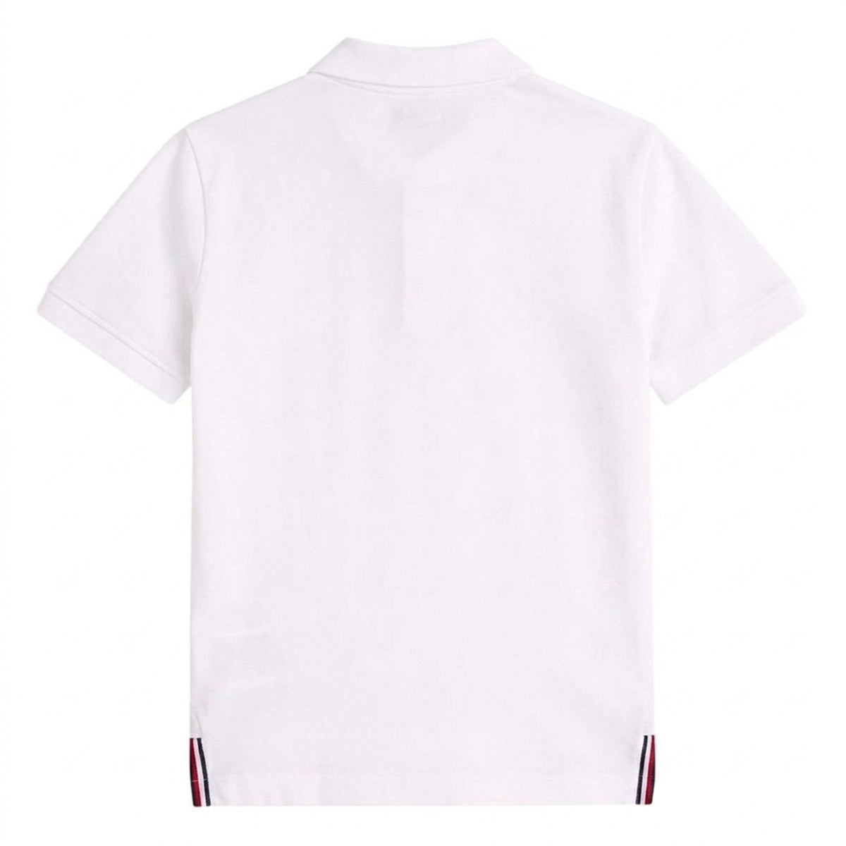White - Back - Tommy Hilfiger Childrens-Kids Script Flag Regular Polo Shirt