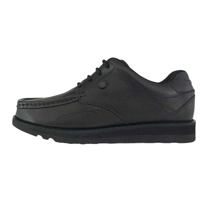 Black - Side - Pretty Green Childrens-Kids Harrow Classic Leather Flat School Shoes