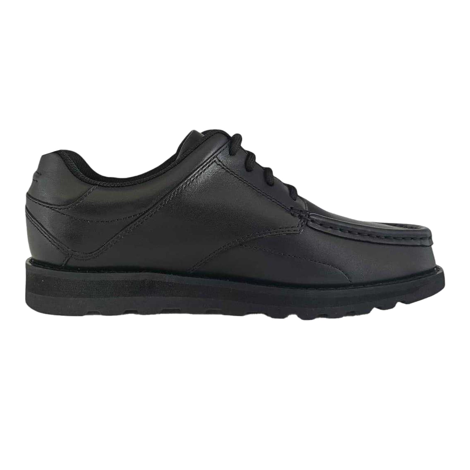 Black - Lifestyle - Pretty Green Childrens-Kids Harrow Classic Leather Flat School Shoes