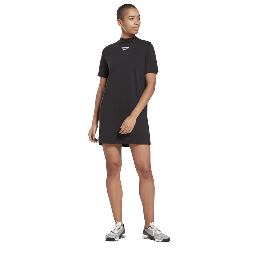 Black - Side - Reebok Womens-Ladies Identity T-Shirt Dress