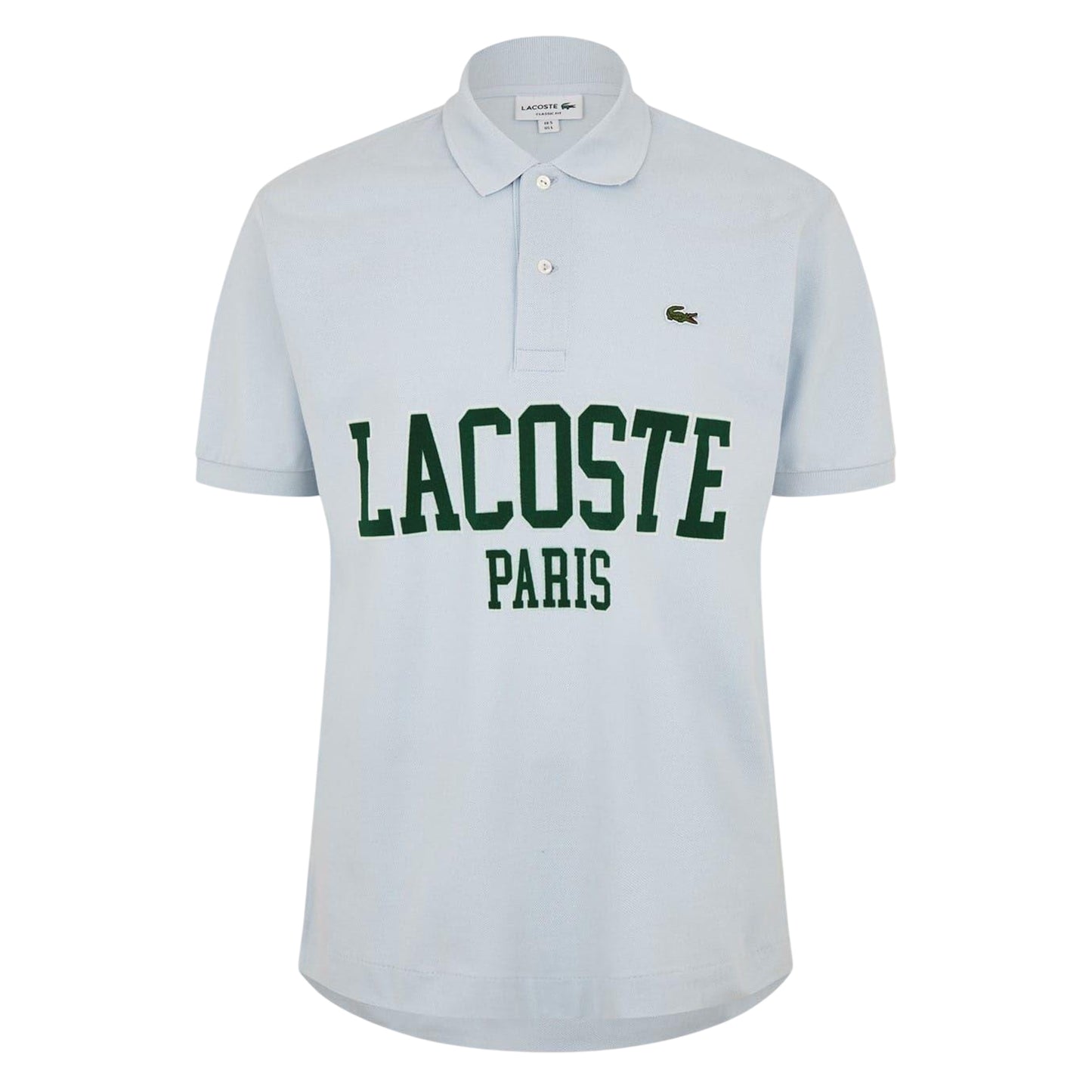 Blue - Front - Lacoste Mens Paris Lettering Regular Polo Shirt
