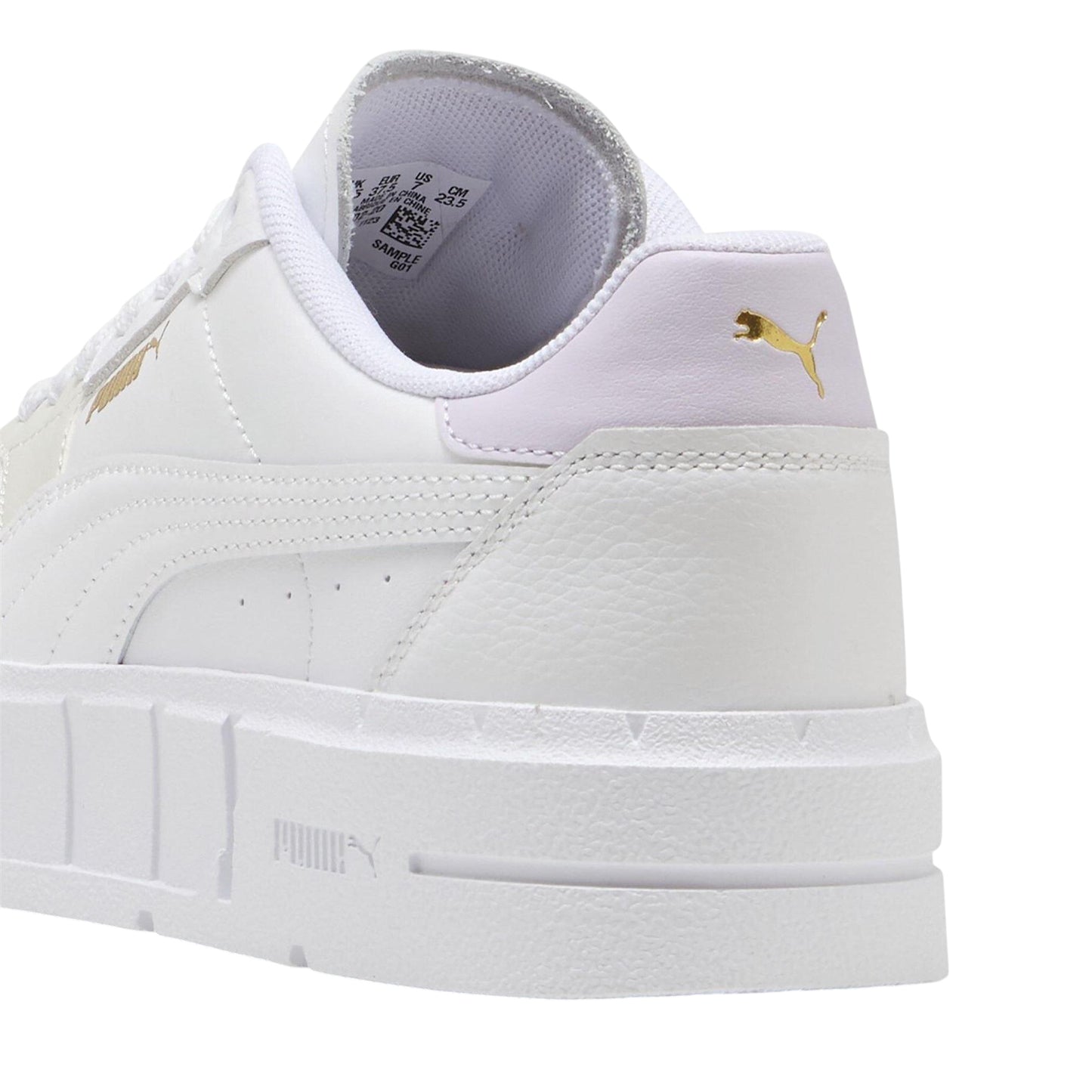 White-Lilac - Back - Puma Womens-Ladies Cali Leather Platform Court Trainers