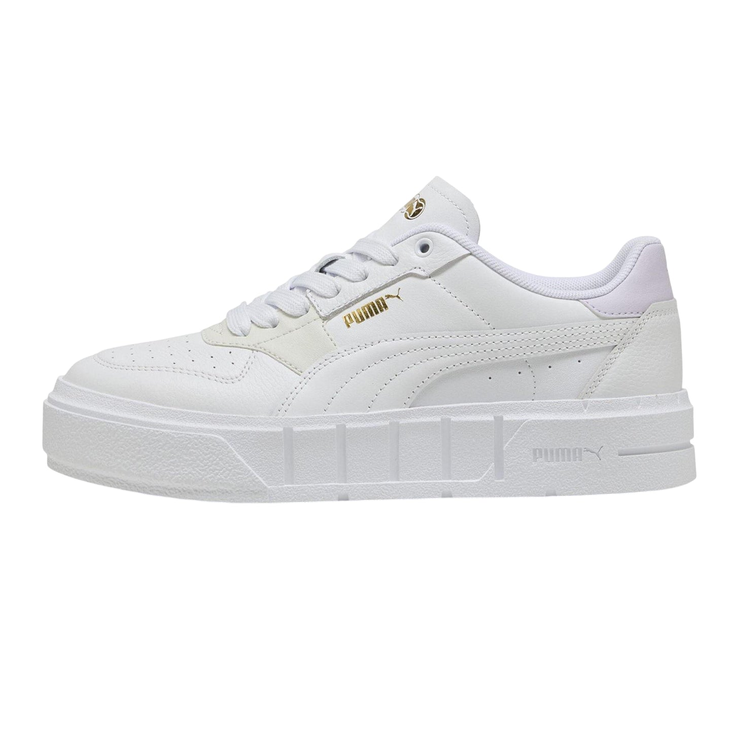 White-Lilac - Side - Puma Womens-Ladies Cali Leather Platform Court Trainers