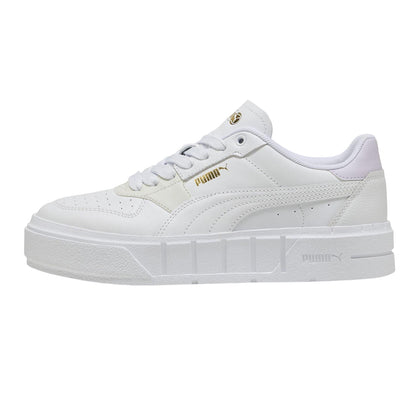 White-Lilac - Side - Puma Womens-Ladies Cali Leather Platform Court Trainers