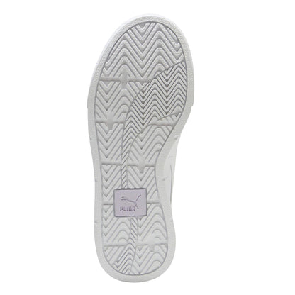 White-Lilac - Close up - Puma Womens-Ladies Cali Leather Platform Court Trainers