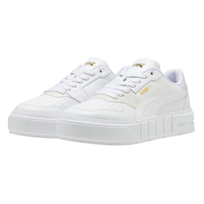 White-Lilac - Front - Puma Womens-Ladies Cali Leather Platform Court Trainers