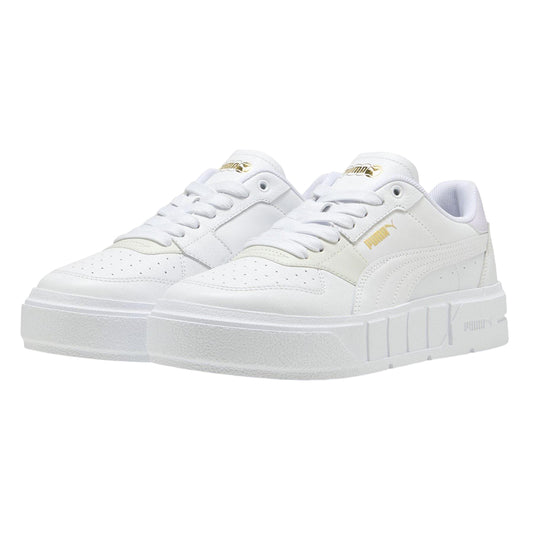 White-Lilac - Front - Puma Womens-Ladies Cali Leather Platform Court Trainers