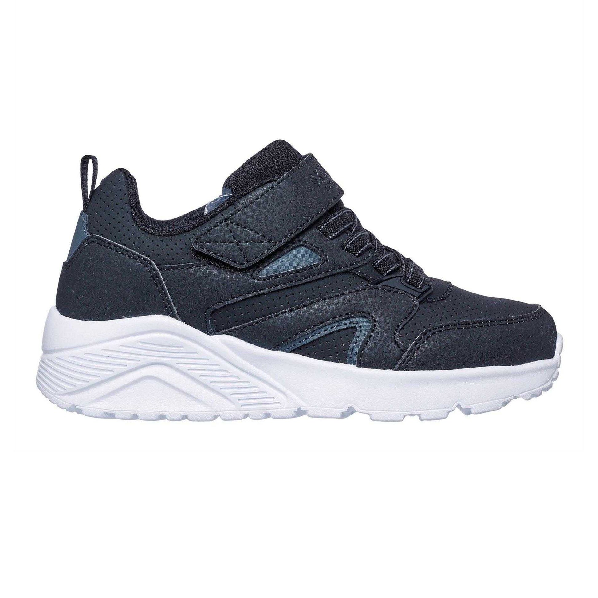 Black-White - Side - Skechers Boys Wavy Trainers