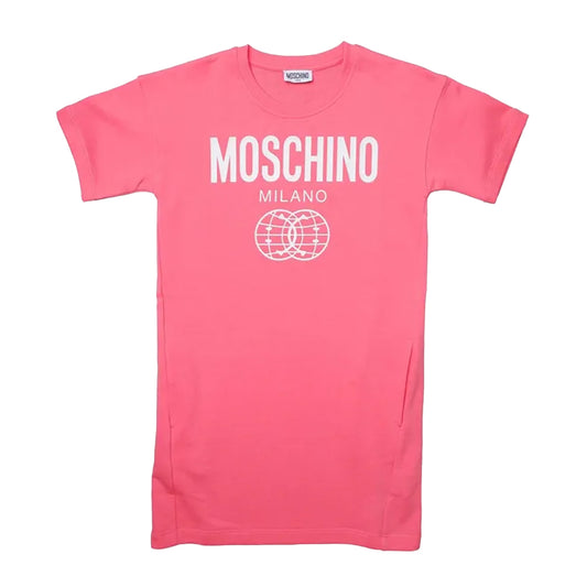 Pink - Front - Moschino Girls Milano T-Shirt Dress
