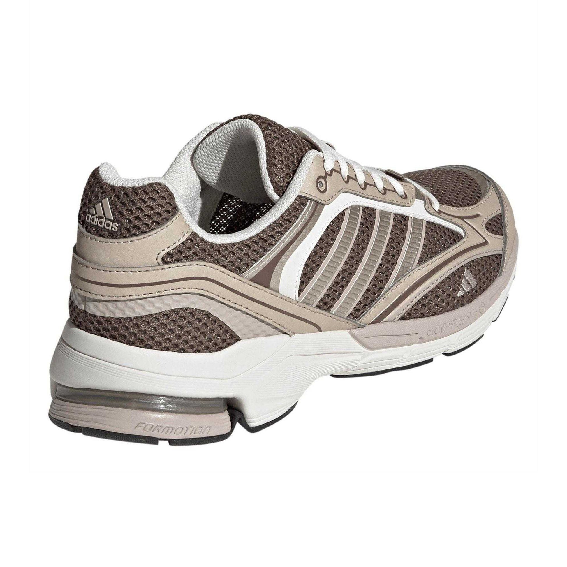 Off White-Brown - Back - Adidas Womens-Ladies Spiritain Trainers