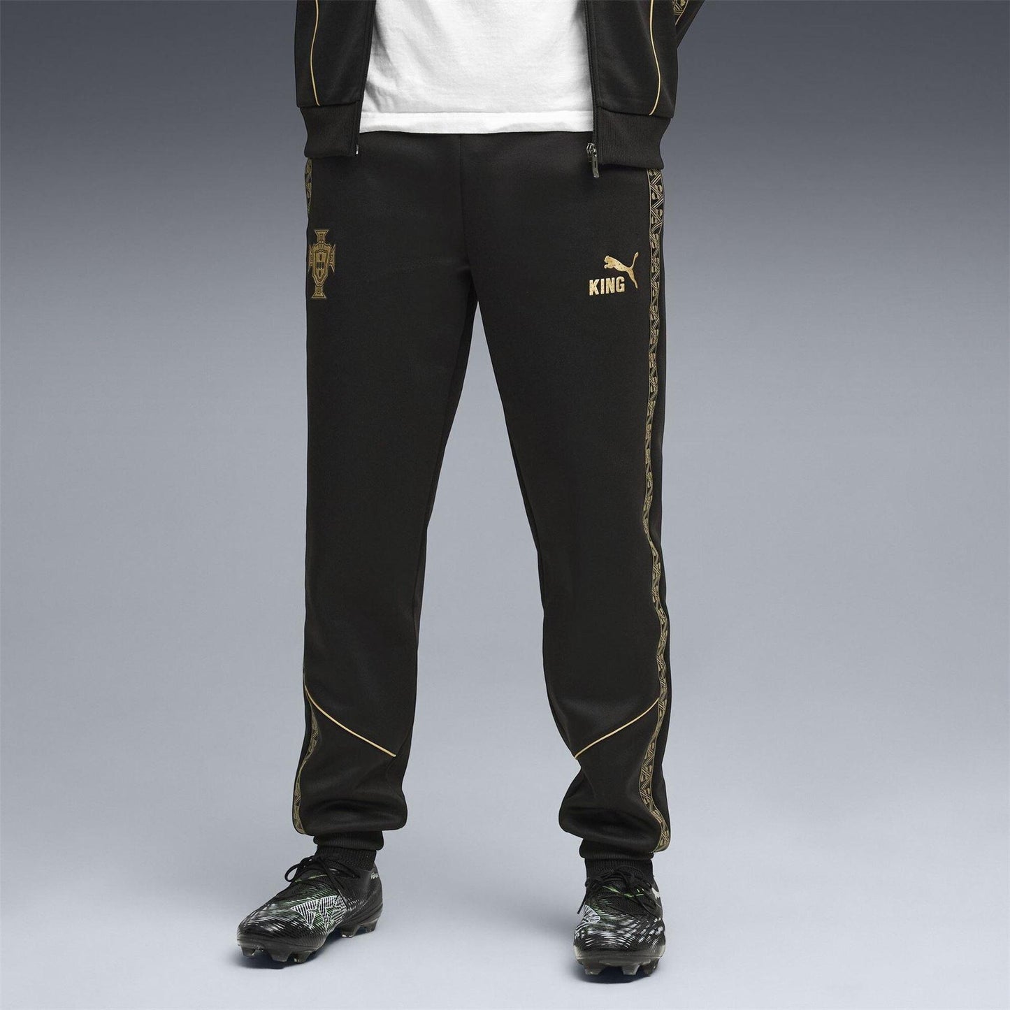 Black - Side - Puma Mens Eusebio 2025 Tracksuit Bottoms